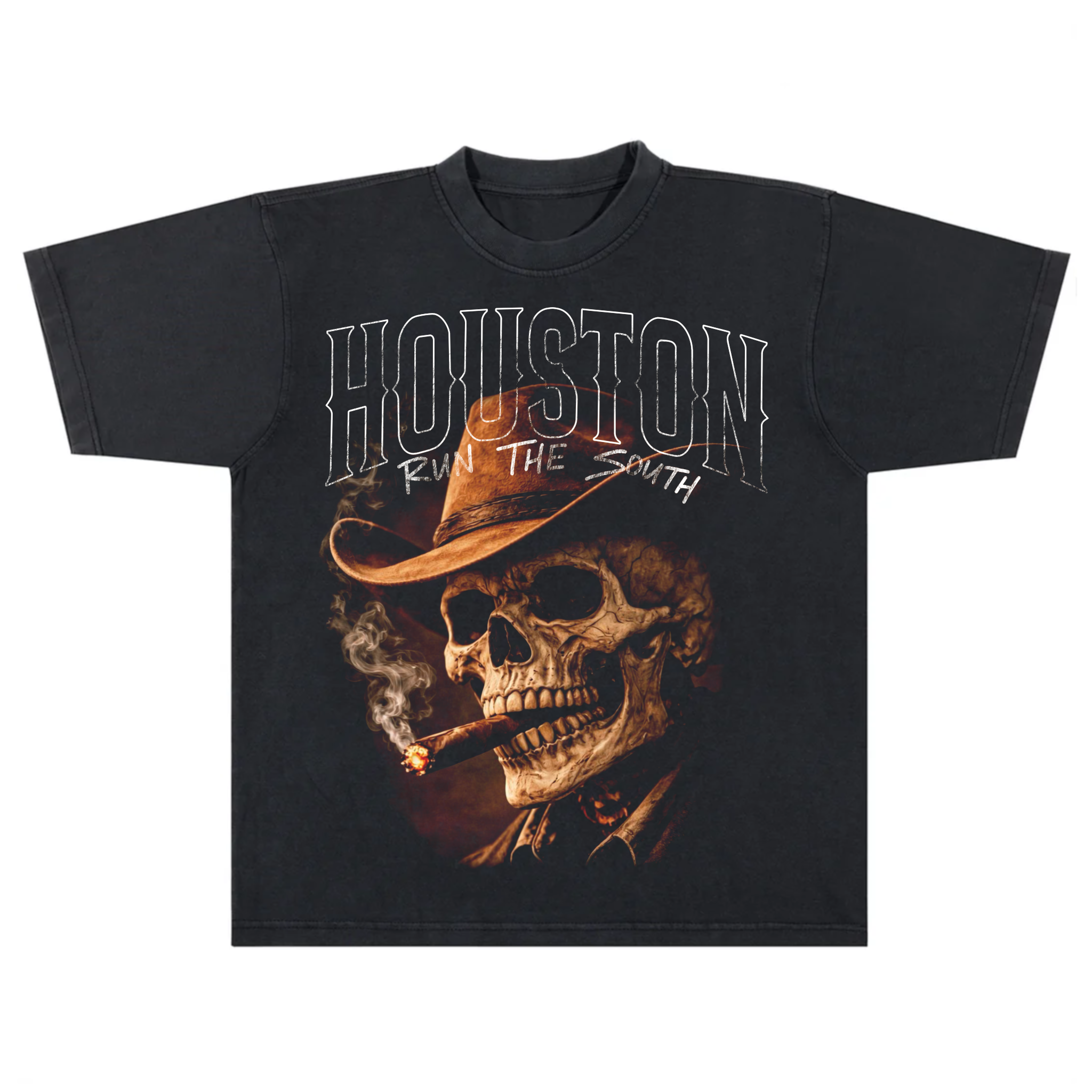 SMOKING SKULL BLK TEE